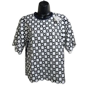 NWT Tory Burch Gloria Geometric Top 6 Medium